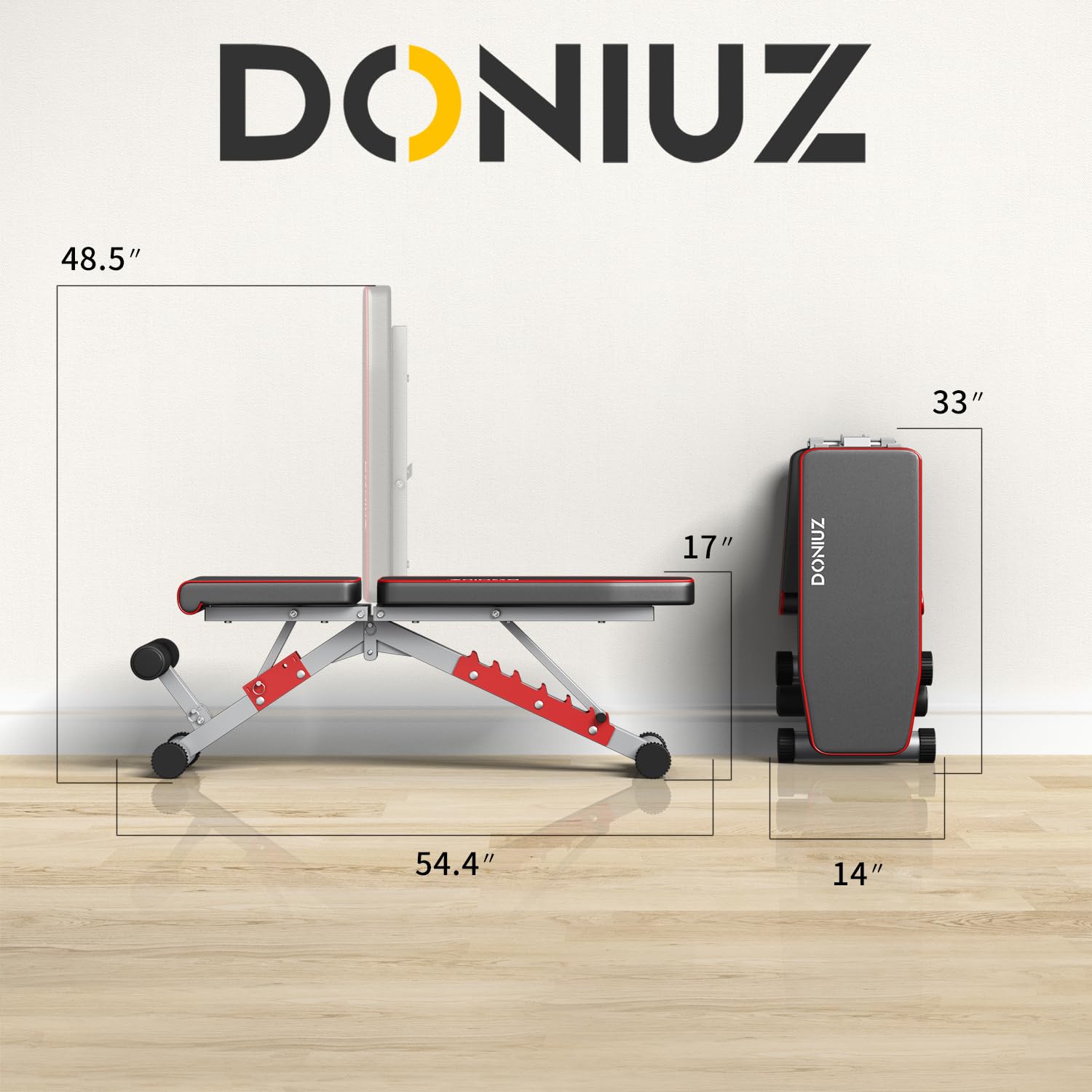 Amazon.co.jp: DONIUZ ウェイトベンチ 調節可能なワークアウトベンチ